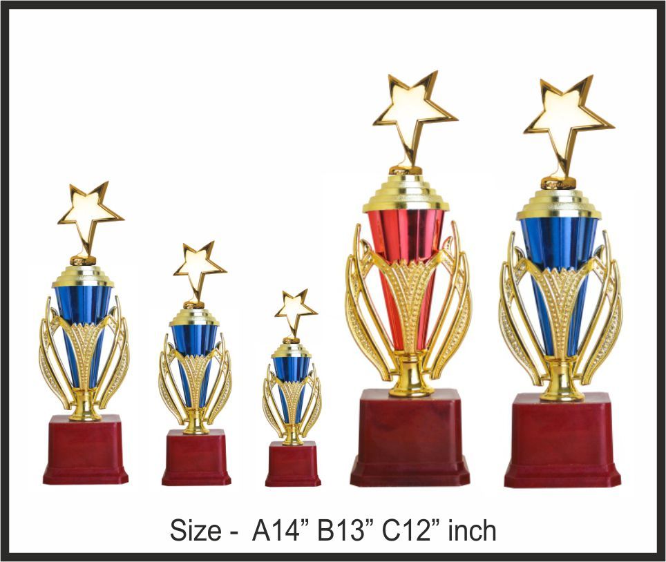 TRO - F67, Fiber Trophy, size A 14" B 13" C 12" inch