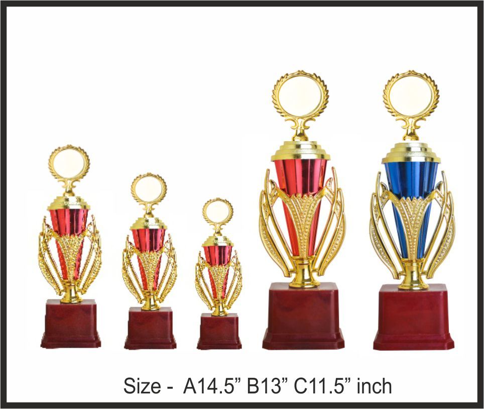 TRO - F68, Fiber Trophy, size A 14.5" B 13" C 11.5" inch