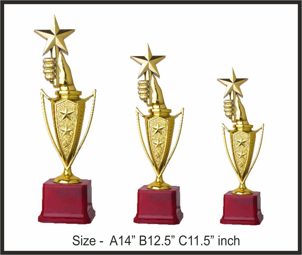 TRO - F75, Fiber Trophy, size A 14" B 12.5" C 11.5" inch