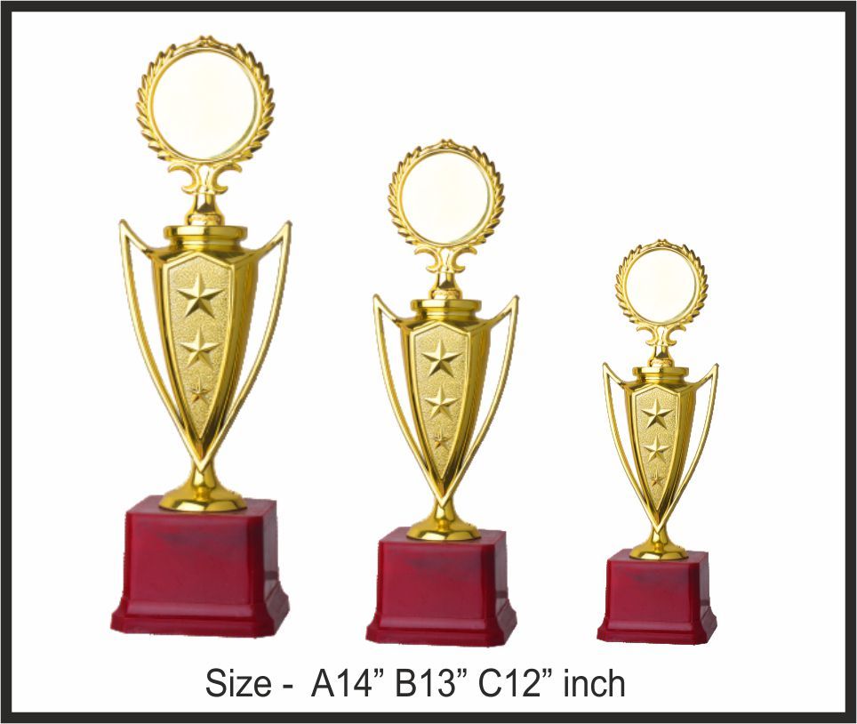 TRO - F77, Fiber Trophy, size A 14" B 13" C 12" inch