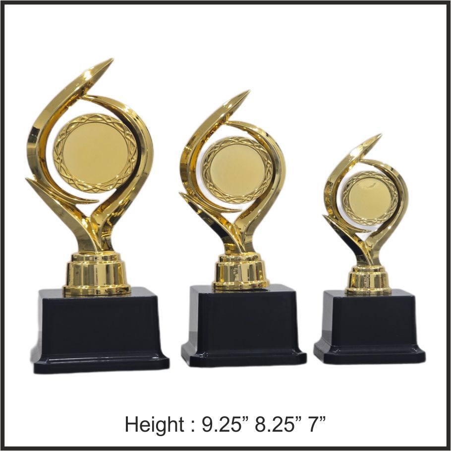 TRO - F8, Fiber Trophy, size A 9.25" B 8.25" C 7" inch