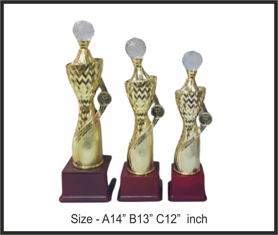 TRO - F87, Fiber Trophy, size A 14" B 13" C 12" inch