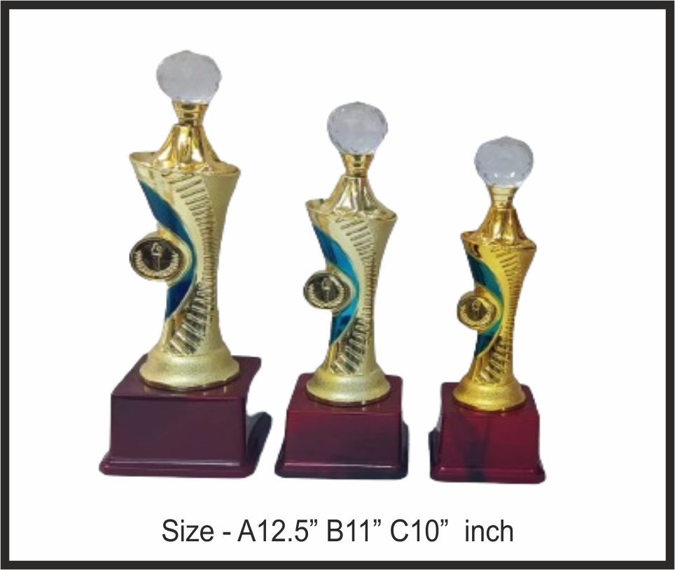 TRO - F88, Fiber Trophy, size A 12.5" B 11" C 10" inch