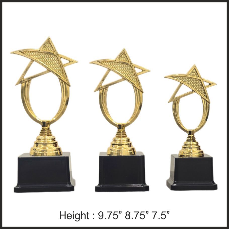 TRO - F9, Fiber Trophy, size A 9.75" B 8.75" C 7.5" inch