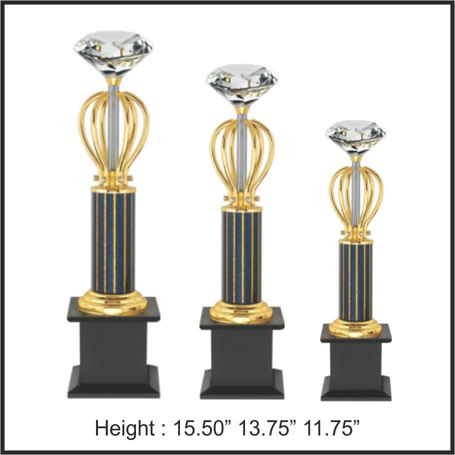 TRO - 1102, Metal Trophy, size 15.5" / 13.75" / 11.75" inch