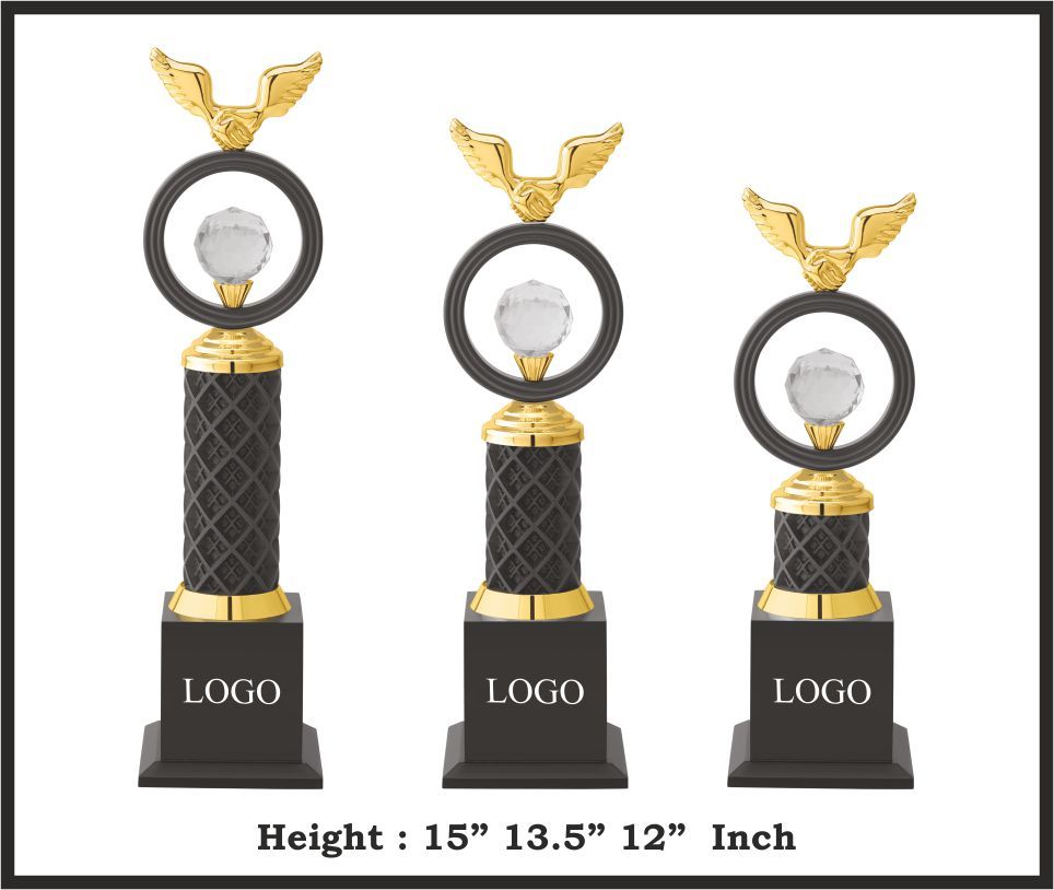 TRO - M779, Metal Trophy, size A 15" B 13.5" C 12" inch
