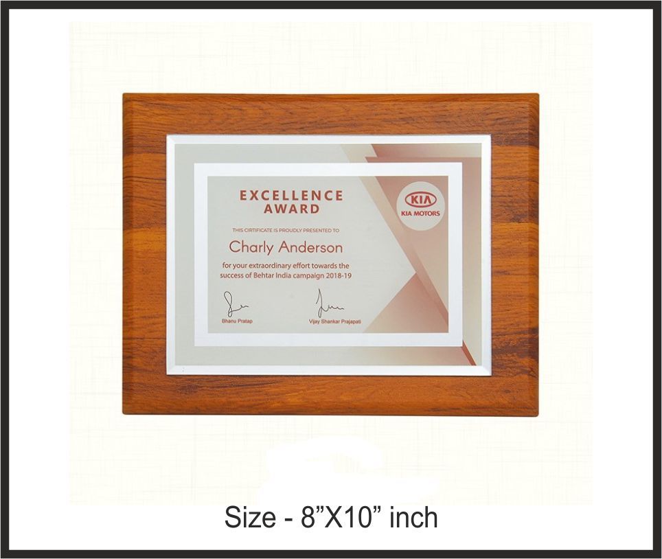 TRO - 3716, Wooden Trophy, size 8"x10" inch