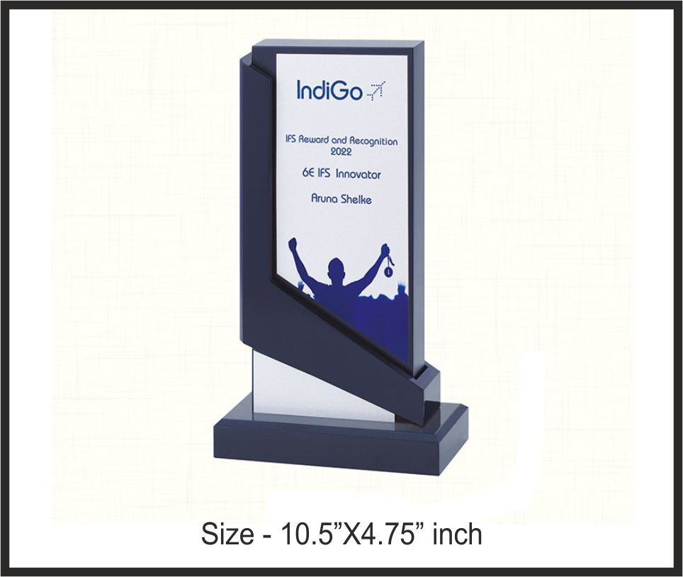 TRO - 3722, Wooden Trophy, size 10.5"x4.75" inch