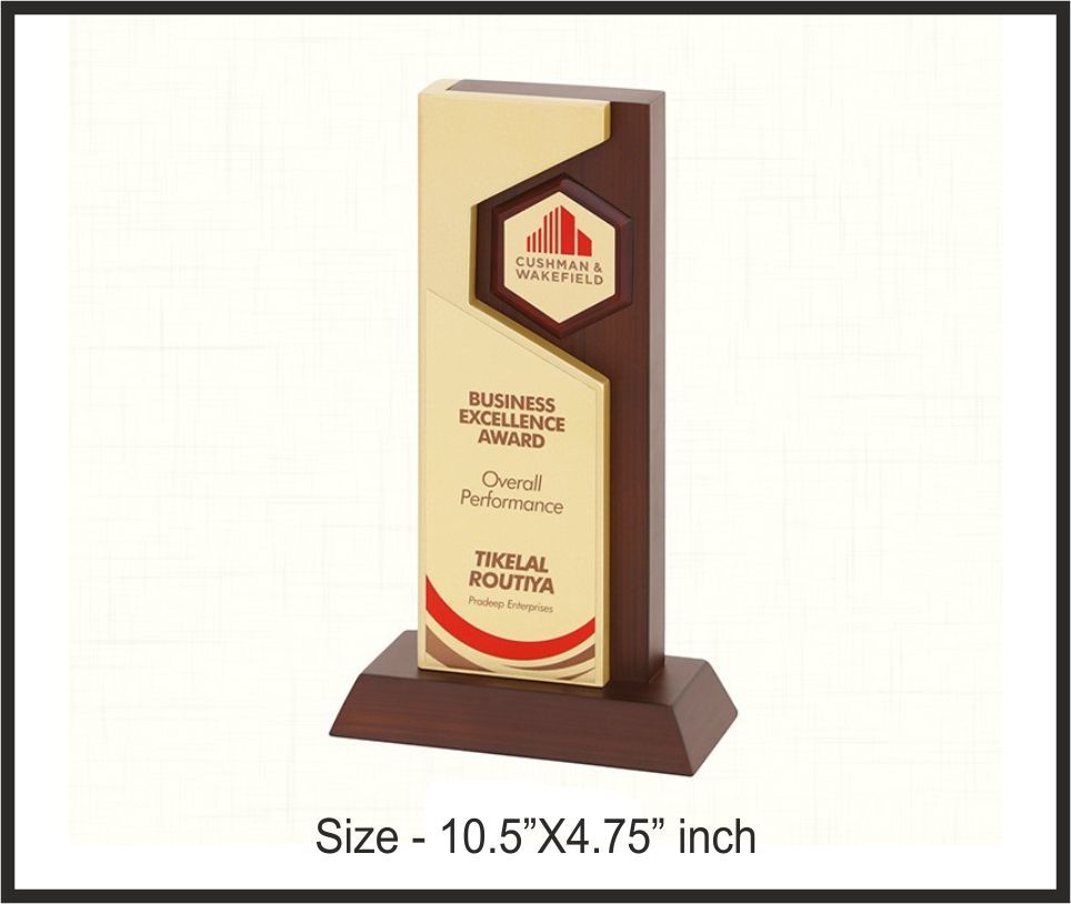 TRO - 3724, Wooden Trophy, size 10.5"x4.75" inch