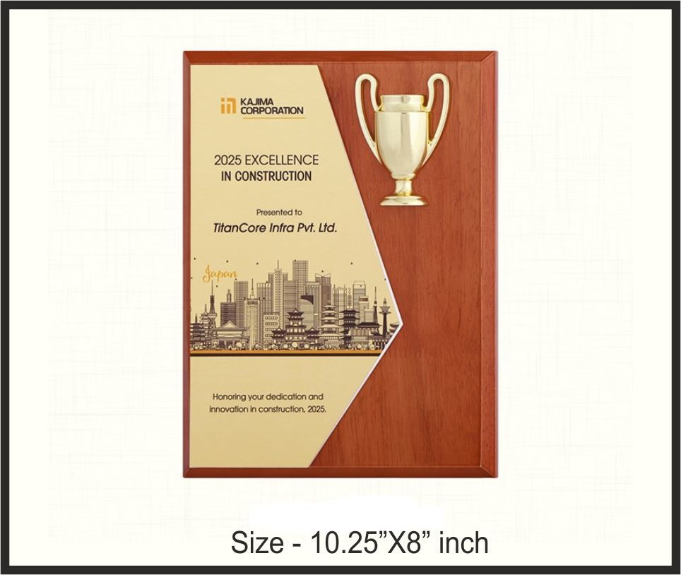 TRO - 3793, Wooden Trophy, size 10.25"x8" inch