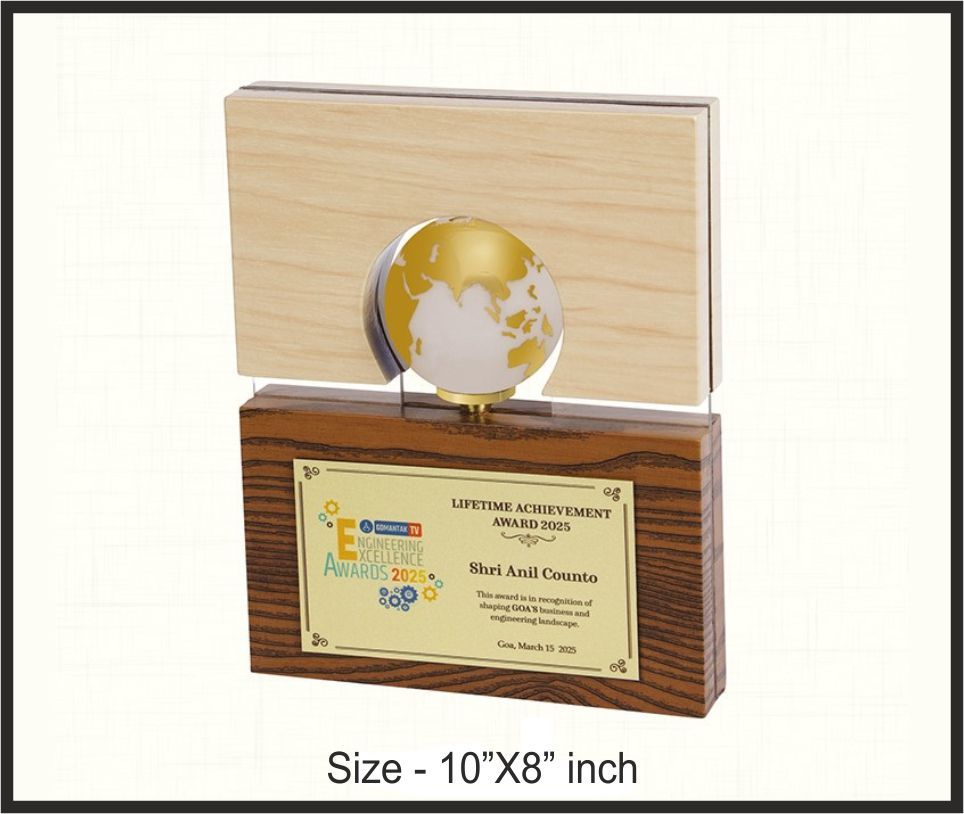 TRO - 3806, Wooden Trophy, size 10"x8" inch