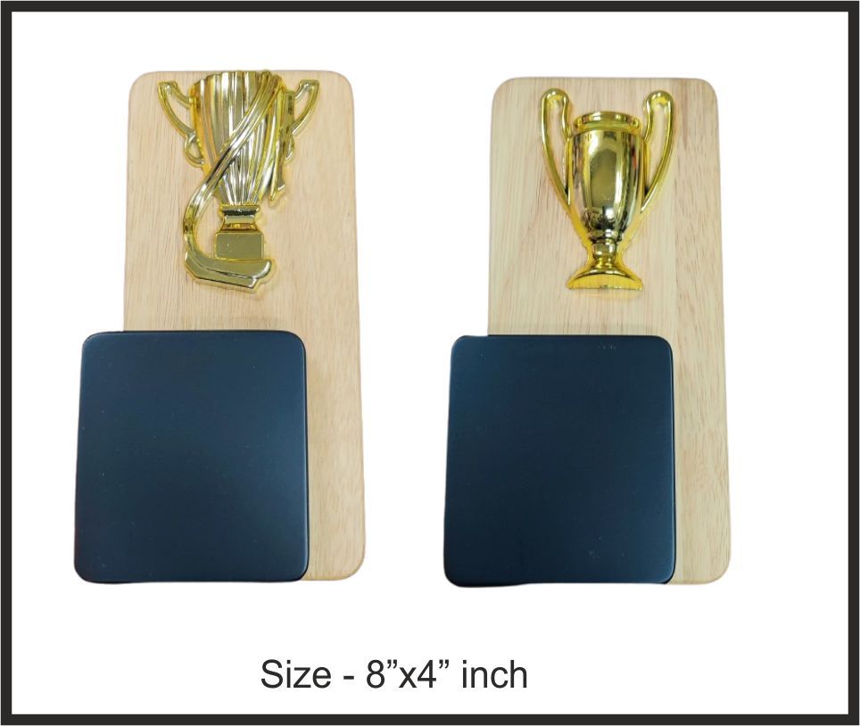 TRO - W19, Wooden Trophy, size 8"x4" inch