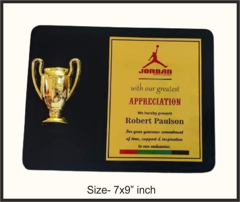 TRO - W2, Wooden Trophy, size 7x9" inch