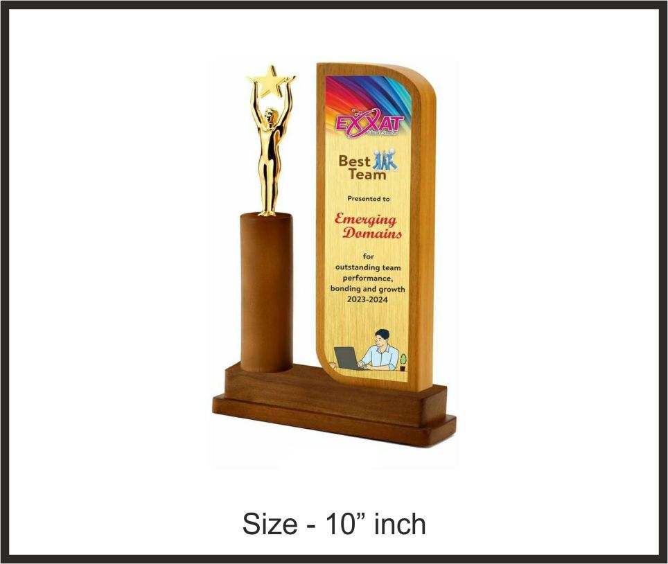 TRO - W22, Wooden Trophy, size 10" inch
