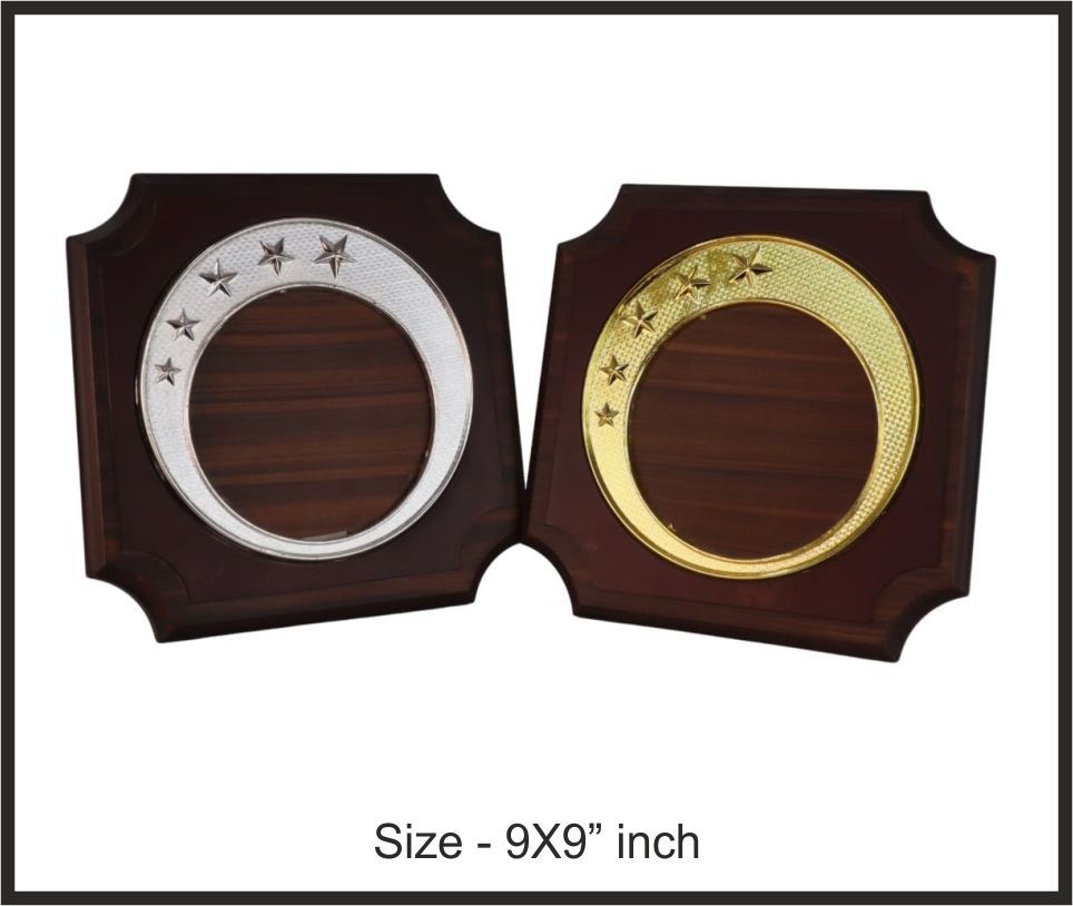 TRO - W24, Wooden Trophy, size 9"x9" inch