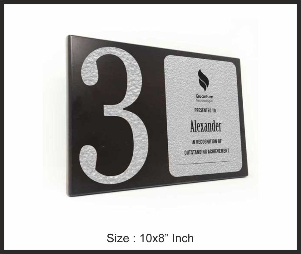 TRO - W45, Wooden Trophy, size 10"x8" inch