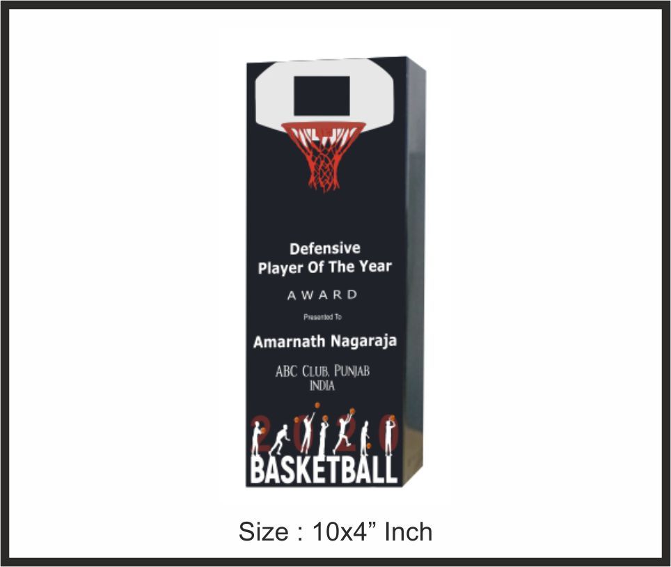 TRO - W49, Wooden Trophy, size 10"x4" inch