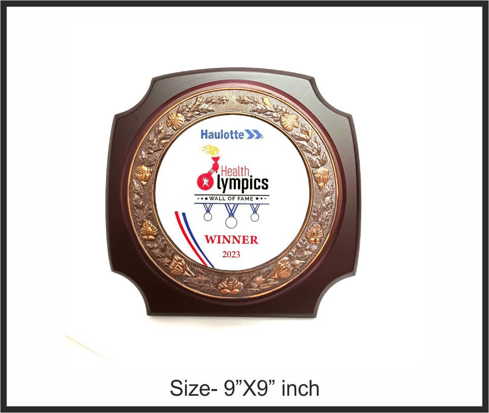 TRO - W5, Wooden Trophy, size 9"X9" inch