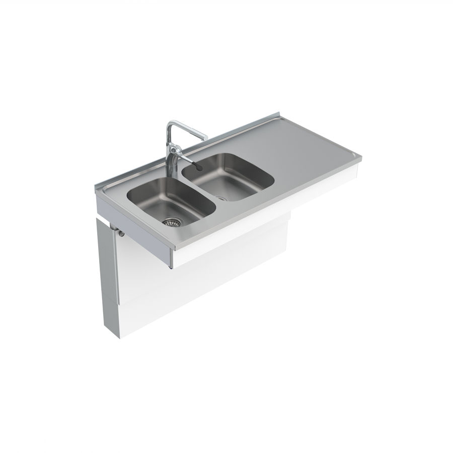 Kitchen sink trap with dishwasher connection 6/4, height and length  adjustable, DN40, white : SAPHO E-shop