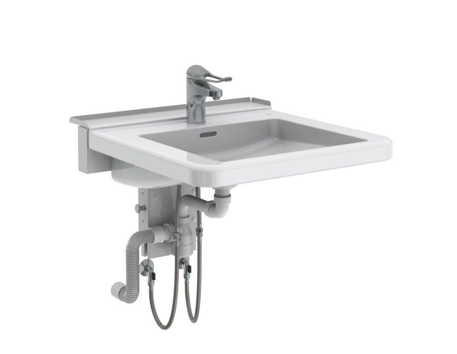 Manually adjustable washbasin with gas spring - BASICLINE 406-10