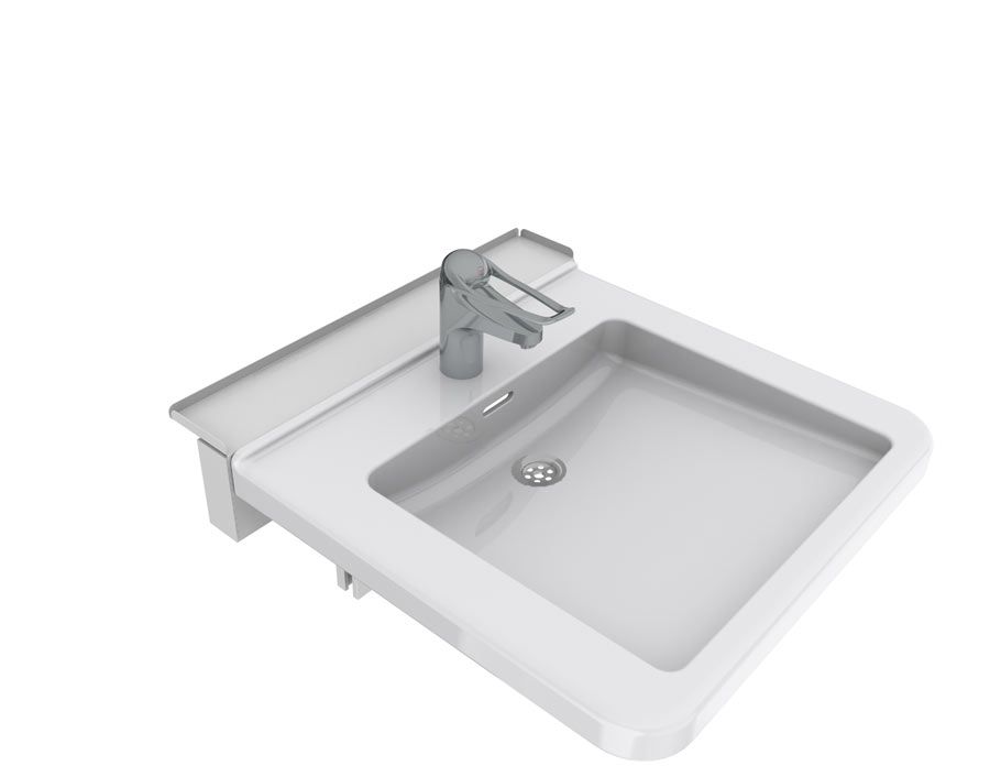 Manually adjustable washbasin with gas spring - BASICLINE 406-10