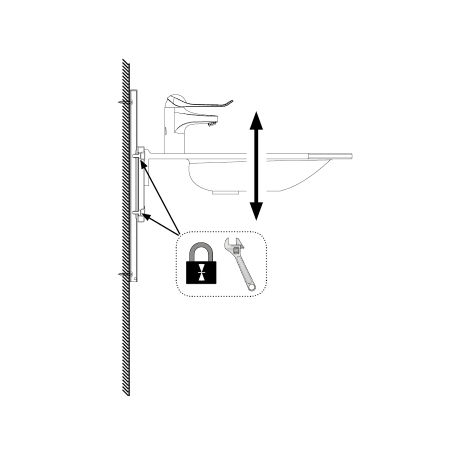 Dimensions - Manual height adjustable washbasin system - BASICLINE 403-03