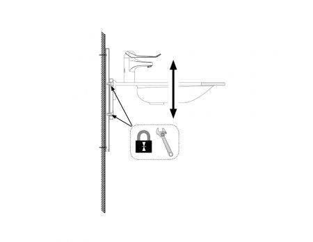 Dimensions - Manual height adjustable washbasin system - BASICLINE 403-03