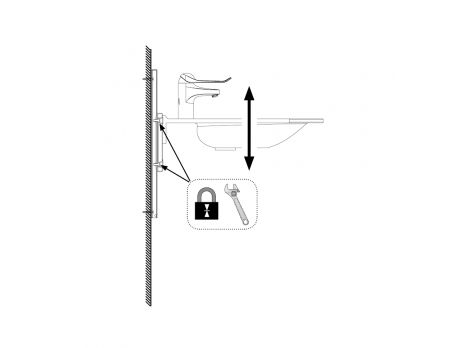 Dimensions - Manual height adjustable washbasin system - BASICLINE 403-03