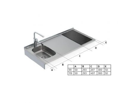 Dimensions - Module Kitchenette PMR Granberg 6300-ESFS