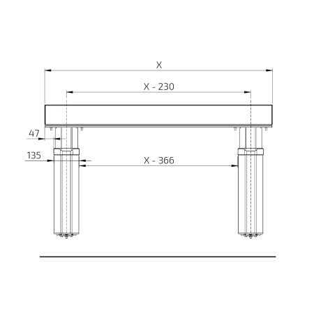 Dimensions - BASELIFT MODULE 6300HA, 99 cm