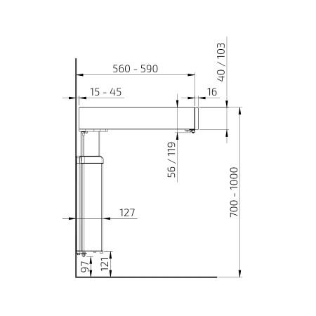 Dimensions - BASELIFT MODULE 6300HA, 99 cm