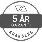 Produkten omfattas av 5 års garanti mot fabrikationsfel.