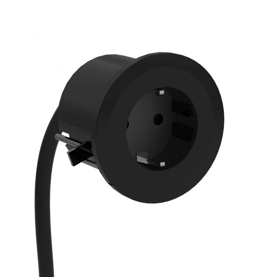 Power Socket, Black (EU 2-pin)