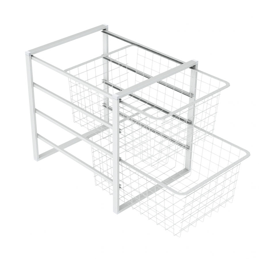 2 Paniers métalliques de rangement pour table à langer