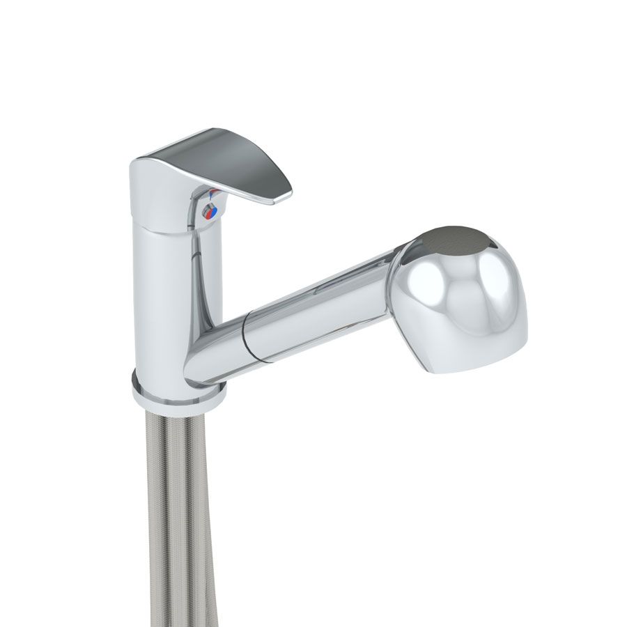Mixer tap with telescopic hand-shower