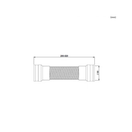 Dimensions - Flexible drain hose for kitchen