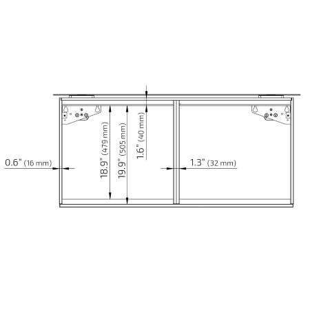 Dimensions - Countertop lift system Baselift 6300HA - Wall-mounted, 4.06