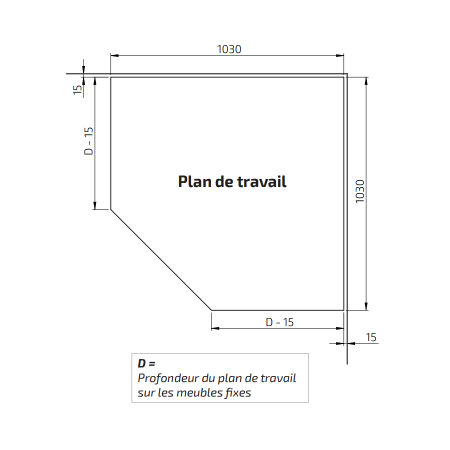 Dimensions - BASELIFT CORNER 6301HA, 45°- 90°