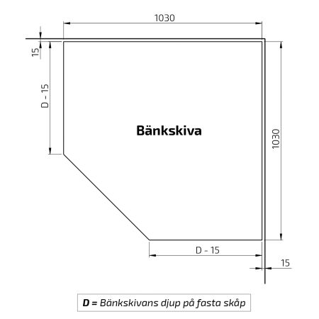 Måttuppgifter - Hörnbänklyft Baselift Corner 6311HA, 45°- 90°, Golvmonterad