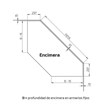 Dimensiones - BASELIFT Corner 6302HA - A la pared