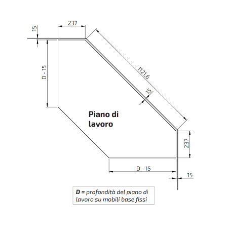 Dimensioni - BASELIFT Corner 6312HA, 45°- 45°, Montaggio a pavimento