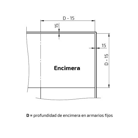 Dimensiones - BASELIFT Corner 6303HA - A la pared