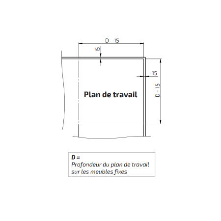 Dimensions - BASELIFT CORNER 6303HA, 90°- 90°