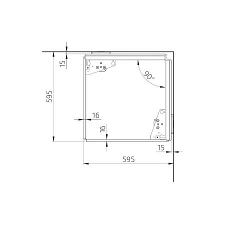 Afmetingen - BASELIFT CORNER 6303LA