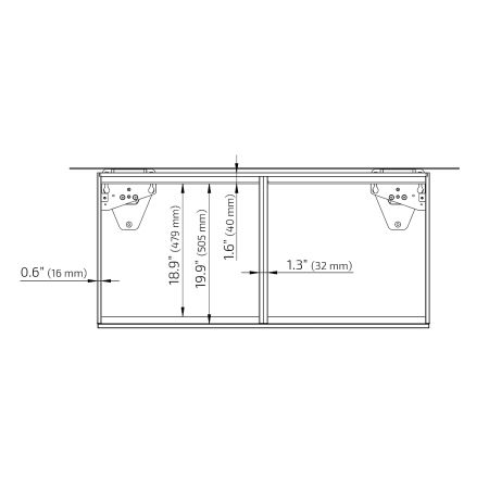 Dimensions - Countertop lift system Baselift 6310LA -Floor-mounted, 1.57