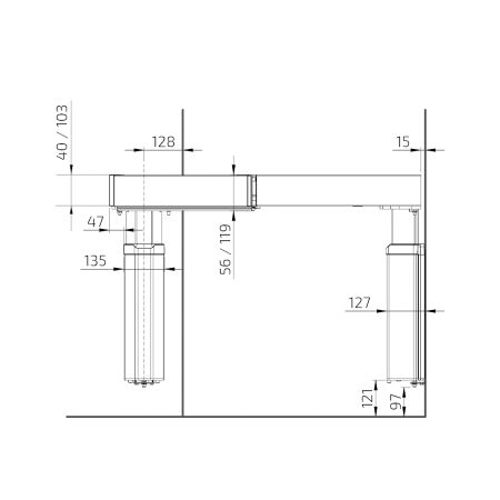 Afmetingen - BASELIFT CORNER 6302LA