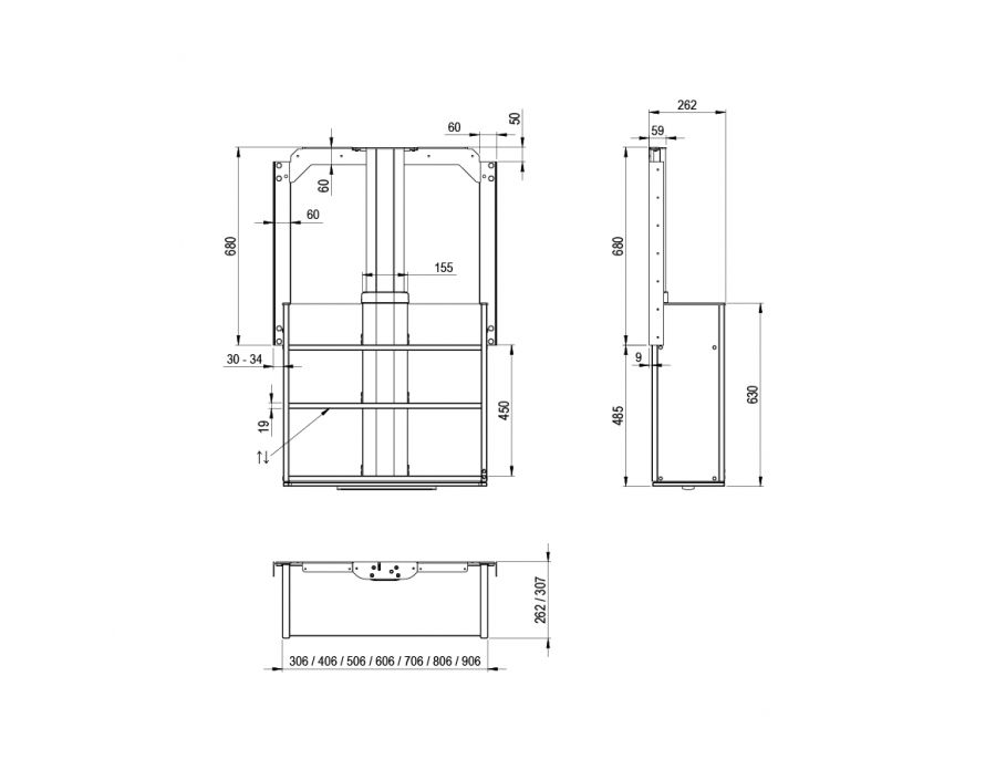Dimensioni - VERTI 840KB - 30,7 cm profondità