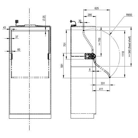 Afmetingen - Kledinglift - Granberg Butler 732 Afmetingen - Kledinglift - Granberg Butler 732