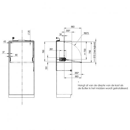 Afmetingen - Kledinglift - Granberg Butler 730 Afmetingen - Kledinglift - Granberg Butler 730