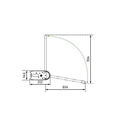 Dimensions - Electric Wardrobe lift Granberg Butler 720